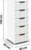 rauch Aditio Box, Kommode, 5 Schubladen, mit Glasfront, mit Softclose-Funktion, Farbe Weiß, BxHxT 40x100x42cm Bild 4