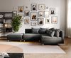 Ecksofa Clovis Schwarz mit Hocker Ottomane Rechts Modular Bild 2