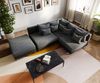 Ecksofa Clovis Schwarz mit Hocker Ottomane Rechts Modular Bild 4