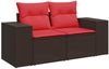 vidaXL 8-teiliges Gartensofa-Set mit Kissen, braun, Polyrattan 3275324 Bild 3