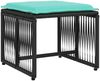 vidaXL 7-teiliges Garten-Essset mit Kissen Schwarz Polyrattan 369017 Bild 4