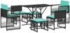 vidaXL 7-teiliges Garten-Essset mit Kissen Schwarz Polyrattan 369017 Bild 2