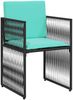 vidaXL 7-teiliges Garten-Essset mit Kissen Schwarz Polyrattan 369017 Bild 5