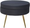 Sitzpouf Rund Samt Schwarz Bild 2