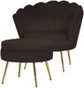 Sitzpouf Rund Samt Schwarz Bild 4