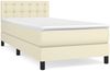 vidaXL Boxspringbett mit Matratze Creme 80x200 cm Kunstleder, Härtegrad: H2 [3141091] Bild 2
