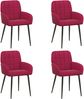 vidaXL Esszimmerstühle 4 pcs Samt (V) Weinrot 57 x 50 x 85 cm 3428169 Bild 2