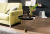 Couchtisch JESI 58,5 x 42 x 58,5 cm Schwarz / Gold Sofatisch Metall Rund, Designer Retro Wohnzimmertisch modern, Kleiner Loungetisch mit Metallgestell, Runder Tabletttisch mit Holz-Platte Bild 3