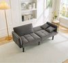 2-in-1 verstellbares Schlafsofa, 176x78x76 cm, Samt antikgrau, mit klappbaren Armlehnen Bild 2