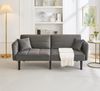 2-in-1 verstellbares Schlafsofa, 176x78x76 cm, Samt antikgrau, mit klappbaren Armlehnen Bild 3