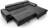 Vente-unique - SAMARA Sofa SamtStoff Grau - B 193 cm x H 75 cm x L 280 cm Bild 5