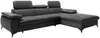 Vente-unique - SAMARA Sofa SamtStoff Grau - B 193 cm x H 75 cm x L 280 cm Bild 4