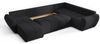 AX LIVING Malatya U XL Wohnlandschaft U Form XXL Ecksofa Schwarz modern R Bild 4