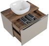 Badmöbel Set 4-tlg Badezimmerset AKAN Taupe Spiegelschrank 80cm inkl. Waschtisch Bild 2