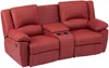 Vente-unique - AROMA Sofa and armchair set Leder Rot - B 95 cm99 cm x H 97 cm x L 201 cm102 cm308 cm Bild 4