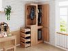 Kleiderschrank mit 4 Schubladen & offenem Hängebereich, 70x40x170 cm, Weiß/Holzoptik Bild 4