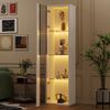 Weiße Vitrine mit LED-Farblicht & Glastüren, 40x29x170 cm Bild 4