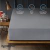 Komfortec Mikrofaser Spannbettlaken 180x200 cm – Weiches Spannbetttuch mit Rundumgummi – Fitted Sheet für Matratzen bis 30 cm – Grau – Oeko-Tex – Pflegeleicht & Hautfreundlich – 90g/m² Bild 2