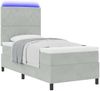 vidaXL LED Boxspringbett mit Matratze Hellgrau 100 x 200 cm Samt 3343226 Bild 3