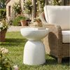Merax Gartentisch Outdoor Beistelltisch aus MgO, Travertinoptik (1-St, B45xH52.5cm), Wetterfest Balkontisch Groß Couchtisch für Innen- und Außenbereich Bild 3