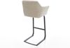 Barstuhl Yulo-Flex Webstoff Soft Beige Freischwinger Flach Metall Schwarz Bild 5