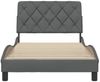Einzelbettgestell Design für Erwachsene ohne Matratze Dunkelgrau 100x200 cm Stoff d4559e Bild 5
