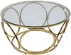 Couchtisch Gold und Klarglas 80 x 80 x 40 cm Bild 2