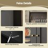Merax Küchenschrank, Hochschrank, Vitrinenschrank, Buffetschrank mit Verstellbaren Ablagen, Esszimmerschrank mit 2 Schubladen,Sideboard mit LED-Beleuchtung, Variable Lichtfarben, schwarz Bild 5