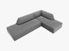 Micadoni Ecksofa Ruby 4-Sitzer Rechts Samt Salvador Grau Bild 3