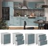 Küchenunterschrank R-Line Blau-Grau 60 cm mit Schubladen, AP Eiche Vicco Bild 3