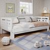 Daybett 90x190 cm aus Kiefernholz & MDF – ausziehbares Tagesbett in Weiß mit Herzform Bild 3