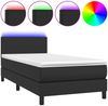 vidaXL Boxspringbett mit Matratze & LED Schwarz 100x200 cm Kunstleder 3134087 Bild 2