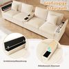 Merax 4-Sitzer Cord Sofa mit USB & USB-C, 1 Teile, Cordsofa mit 2 Zierkissen, klappbarer Mittelarmlehne & Stauraum Bild 4