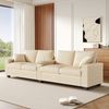Merax 4-Sitzer Cord Sofa mit USB & USB-C, 1 Teile, Cordsofa mit 2 Zierkissen, klappbarer Mittelarmlehne & Stauraum Bild 3
