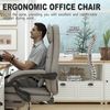Ergonomischer Bürostuhl mit hoher Rückenlehne und Fußstütze, Grau Bild 4