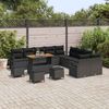 vidaXL Garten-Sofa-Set mit Kissen mit Speicher 14 pcs Schwarz 3364539 Bild 3