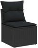 vidaXL Garten-Sofa-Set mit Kissen mit Speicher 14 pcs Schwarz 3364539 Bild 5