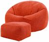 Icon Kingston Sitzsack mit Hocker Cord, Terrakotta, Sitzsack Erwachsene mit Füllung, Bean Bag, Cord Sessel, Lounge Sessel, Lounge Stuhl, Schlafzimmer, Wohnzimmer, Wohnzimmer Möbel Bild 2