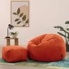 Icon Kingston Sitzsack mit Hocker Cord, Terrakotta, Sitzsack Erwachsene mit Füllung, Bean Bag, Cord Sessel, Lounge Sessel, Lounge Stuhl, Schlafzimmer, Wohnzimmer, Wohnzimmer Möbel Bild 3