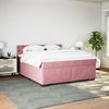 vidaXL Boxspringbett mit Matratze Rosa 180x200 cm Samt 3286395 Bild 3
