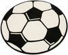 Kurzflor Kinderteppich Fußball, rund - weiß schwarz - 100x100x0,8cm Bild 2