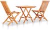 vidaXL 3-tlg. Bistroset mit Grauen Kissen Massivholz Teak 3063226 Bild 2