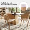 SeedWave Esszimmerstuhl Ergonomische Rattan-Diningstühle mit Armlehnen, Set aus 2, PE-Imitationsrattan, PU-Lederkissen, rutschfeste Bodenschutzpads Bild 2