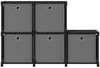 vidaXL Würfelregal mit 5 Boxen Schwarz 103x30x72,5 cm Stoff 322603 Bild 2