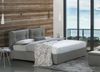 Dmora Doppelbett Calcite, Bettkasten mit Stoffbezug, 100 % Made in Italy, Öffnung vorne, inklusive Matratze 160 x 200 cm, Grau Bild 2