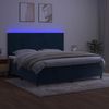 vidaXL Polsterbett mit Matratze & LED Samt Dunkelblau 200x200 cm, Härtegrad: H2 [3136027] Bild 4