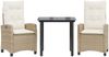 vidaXL 3-tlg. Garten-Essgruppe mit Kissen Beige Poly Rattan 3212812 Bild 2