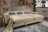 Ecksofa Récamiere Schlaffunktion Bettkasten Couch Polsterecke in Cord Beige Grau Bild 3