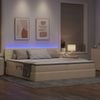 vidaXL LED-Speicherbett mit Matratze Creme 200 x 200 cm Stoff 3371170 Bild 5