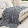 vidaXL Überwurfdecke Dunkelgrau 240 x 220 cm Fleece 42016831 Bild 3